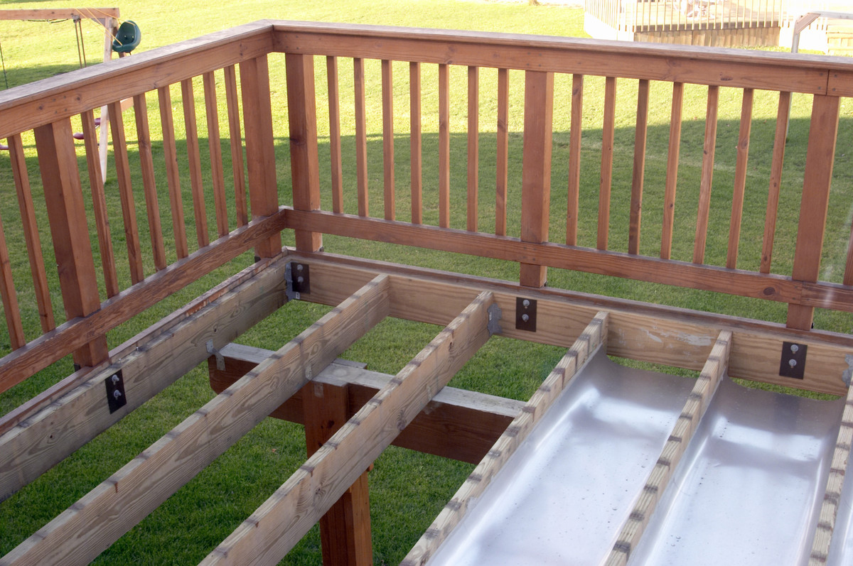  building my shed was to build the roof within the joists of the deck